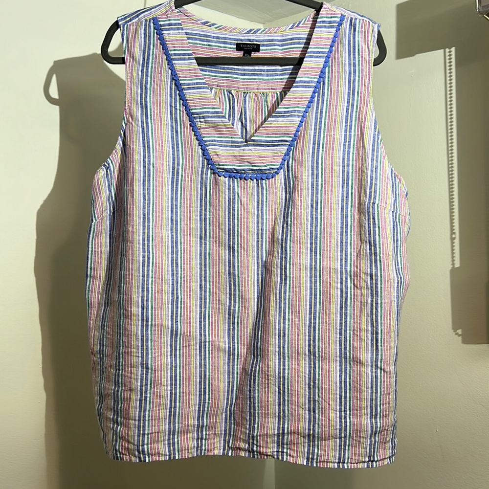 Talbots Rainbow Striped Blouse
